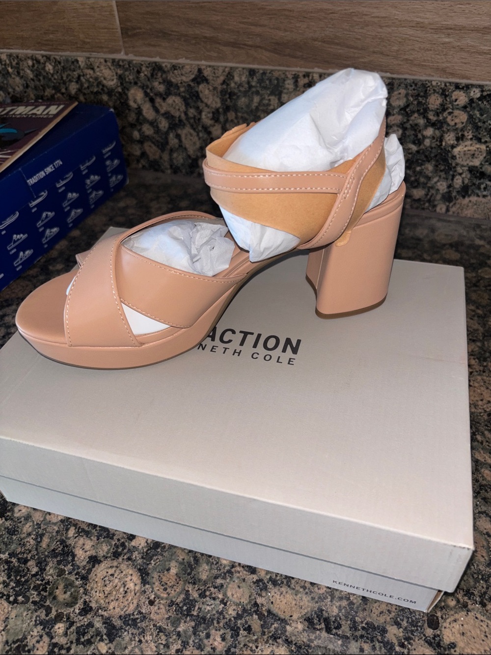 Kenneth Cole Reaction Blush Cross-Strap Platform Sandal